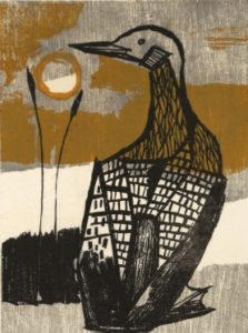 Bruno Bobak, Loon, (detail), undated, woodcut on paper, 25/30, 22.5 x 15.5 cm Gift of the Estate of Bruno Bobak, Fredericton, New Brunswick, 2013